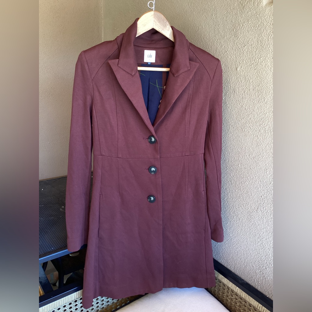 Cabi Women's Burgundy Coat Size Xs